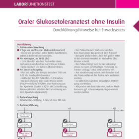 Oraler Glukosetoleranztest ohne Insulin. Durchführungshinweise bei Erwachsenen